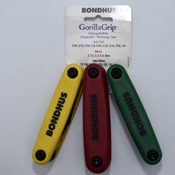 GorillaGrip Klapphalter Large 3er Pack inch metric torx