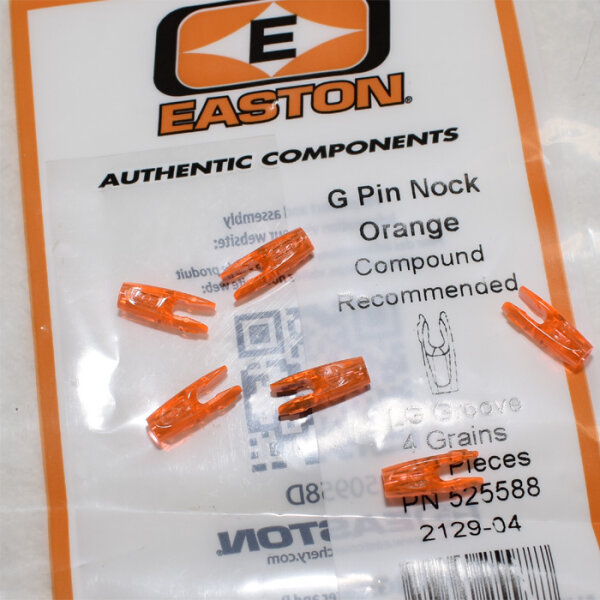 Easton, Pfeilnocke für Pin´s - Large - Orange 6er Pack