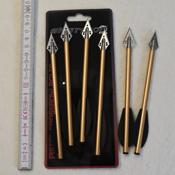 Skorpion Pfeil für Pistolenarmbrust mit Jagdspitze 6er Pack