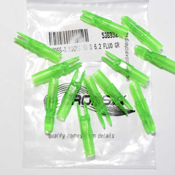 Cross-X, Pfeilnocke für Ø 6,2 mm - 3D - Fluo Green 6er Pack